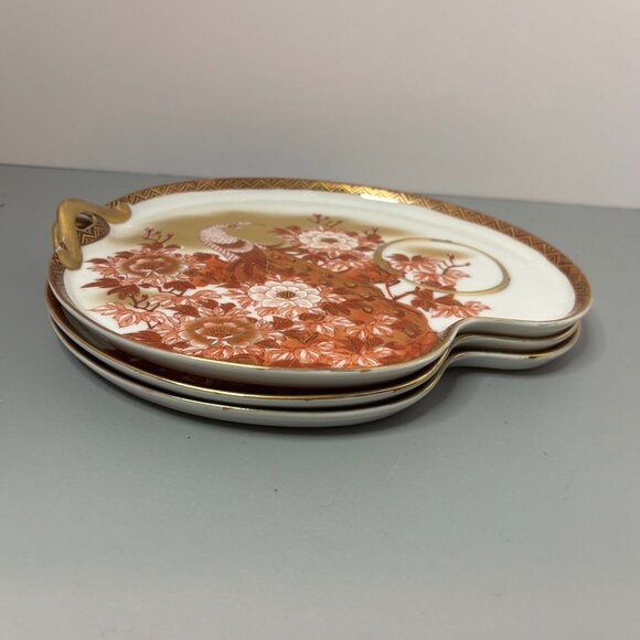 Vintage Japanese Imari Hand-Painted Porcelain Dish With Peacock & Floral Motif - Picture 11 of 11